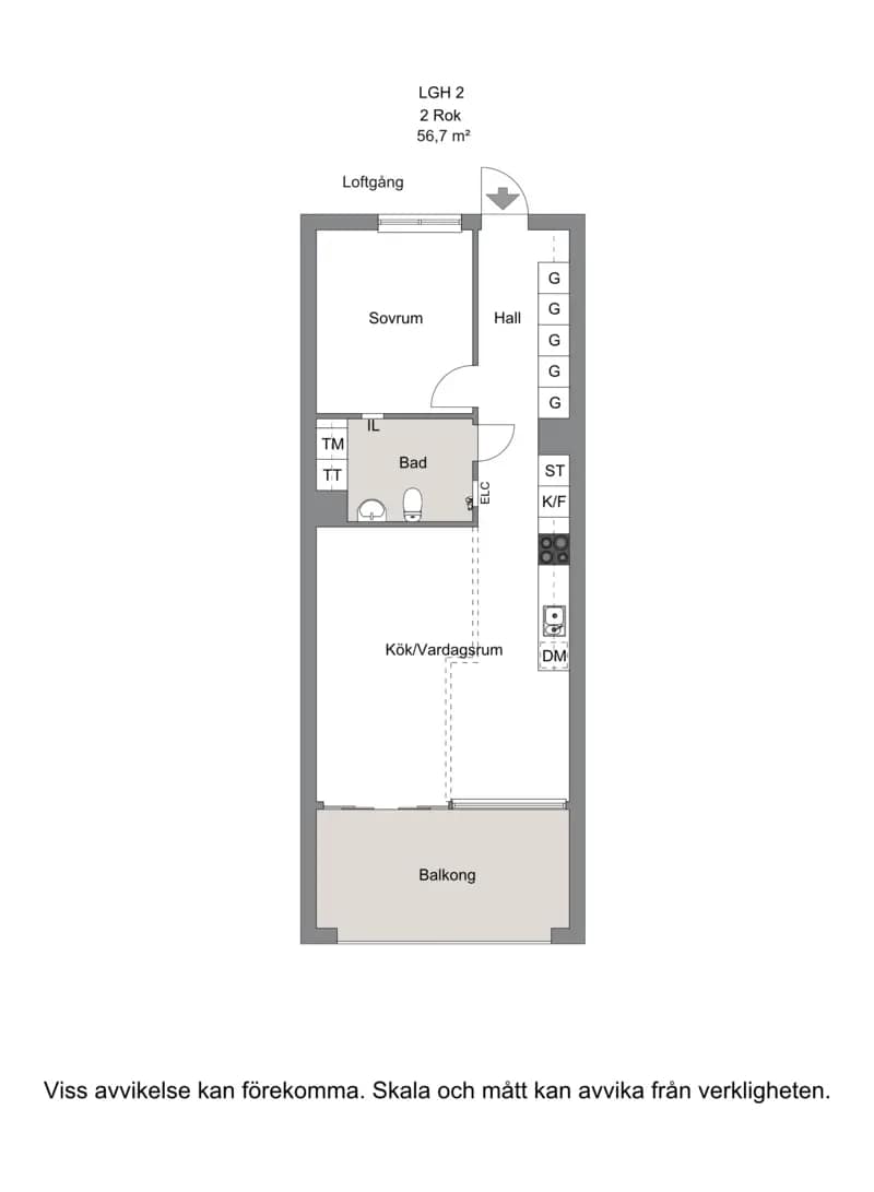 Planritning för Boråsvägen 29 lägenhet 1302