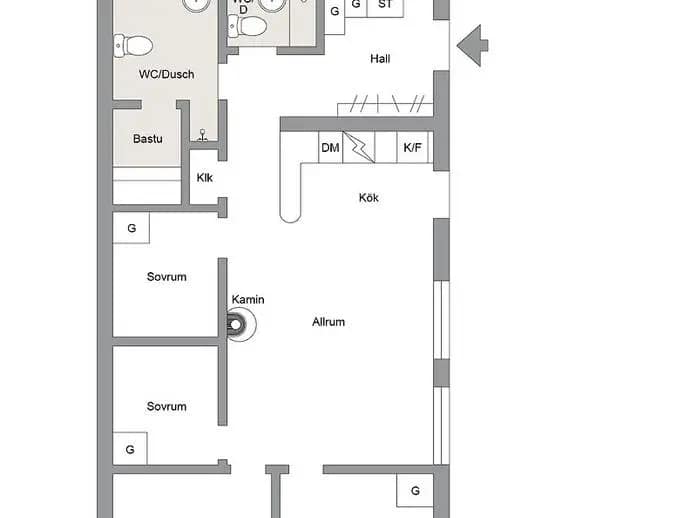 Planritning för Bydalen 550, lgh 19