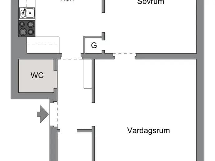 Planritning för Norralagatan 26 A