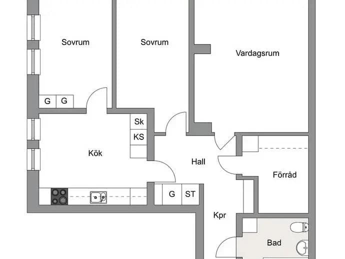 Floor plan for Skarpövägen 17