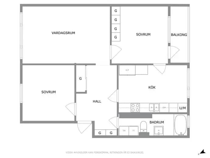 Floor plan for Frontgatan 3A