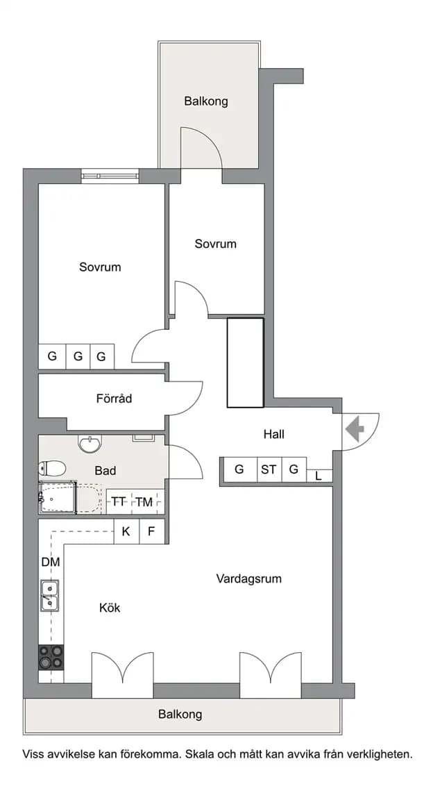 Floor plan for Storängsgatan 3, Vån 3