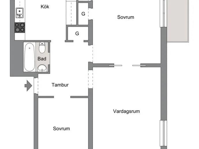 Floor plan for Skyttegatan 5