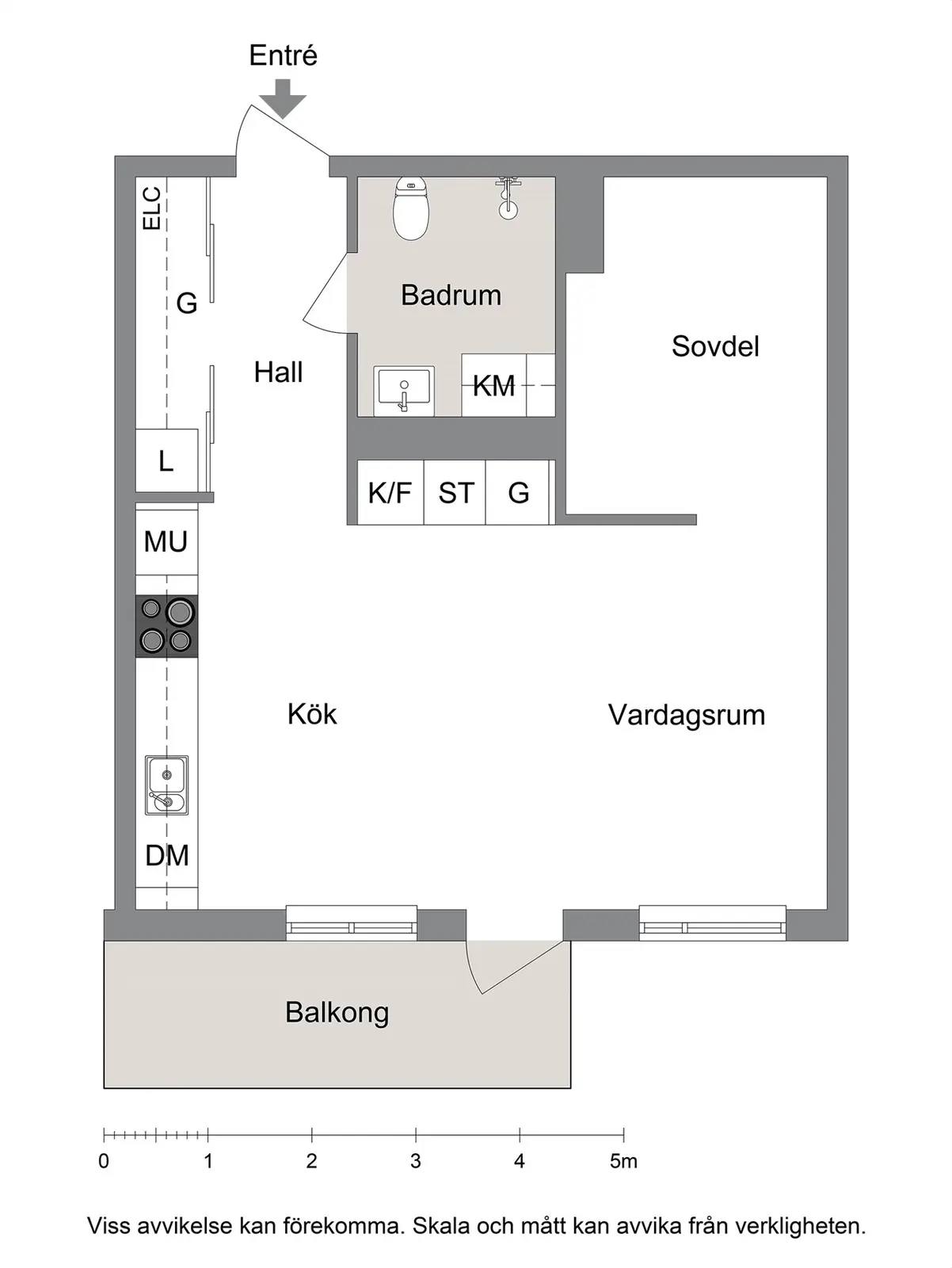 Planritning för Frihetsvägen 2C, vån 4/5