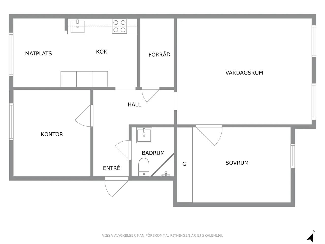 Floor plan for Doktorsgatan 12 D