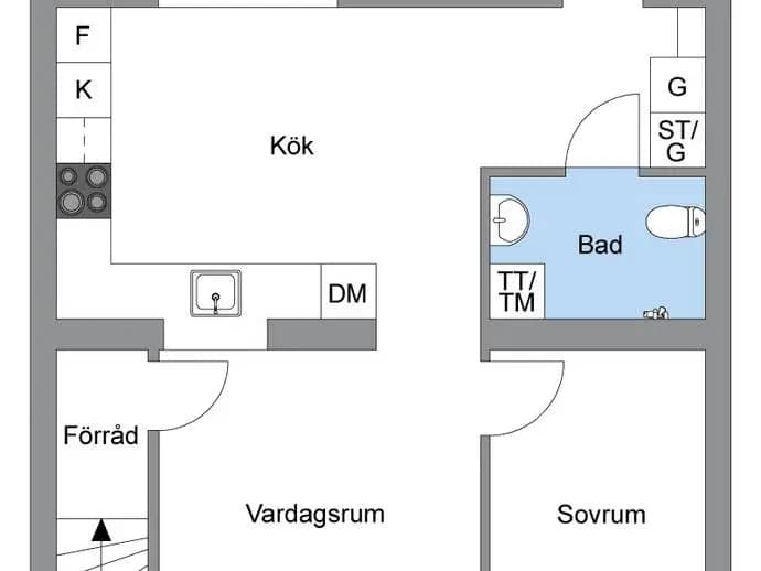 Planritning för Värdshusvägen 27