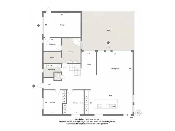 Floor plan for Johan Duwas väg 4