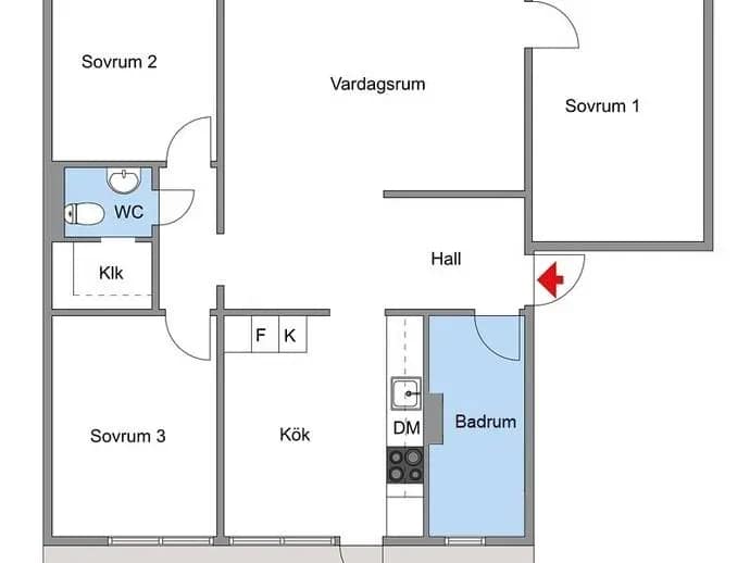 Floor plan for Skarpbrunnavägen 157 bv