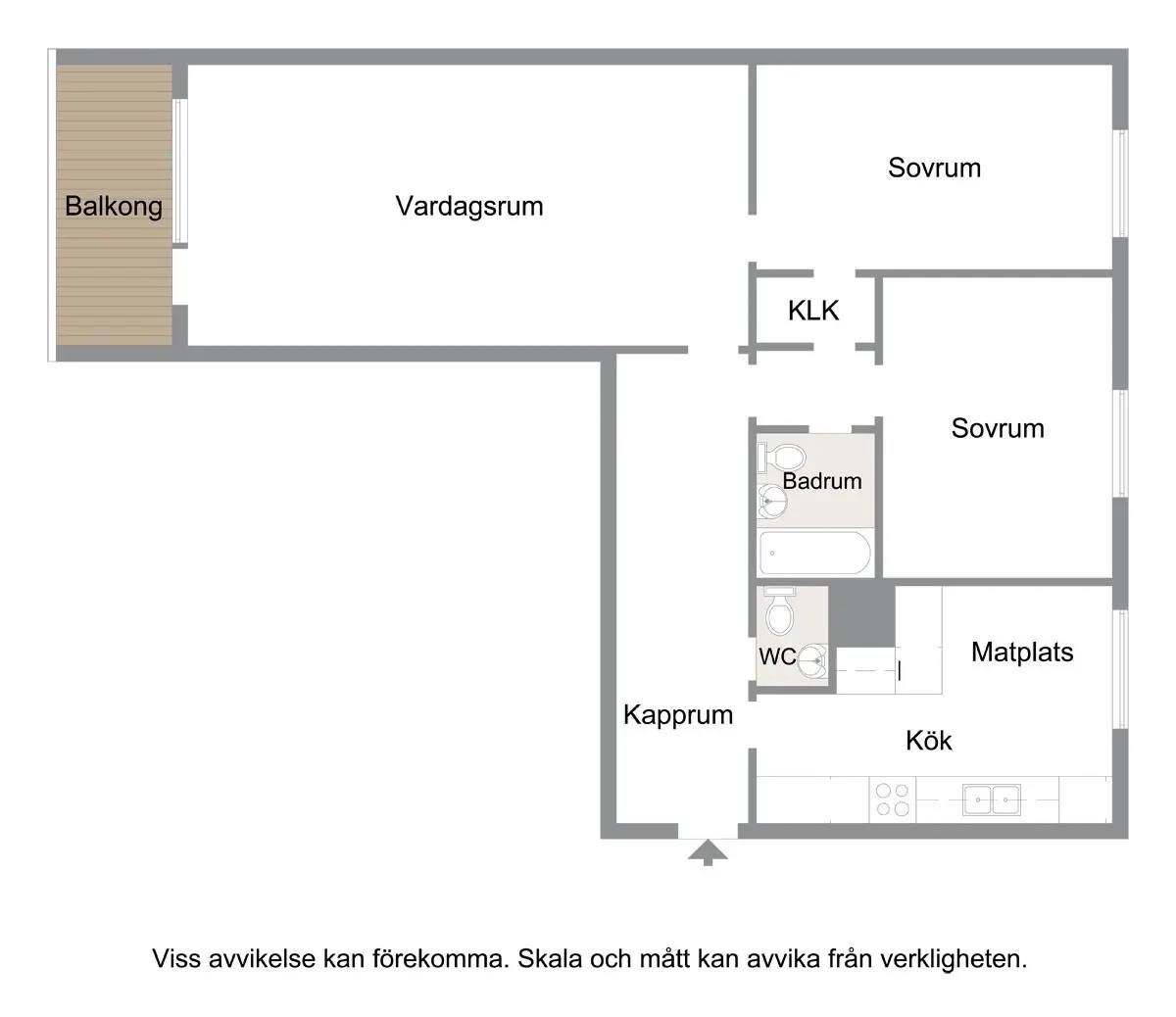Floor plan for Kulladalsgatan 6C