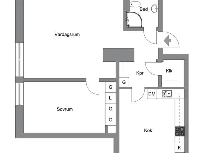 Floor plan for Vildparksgatan 7A
