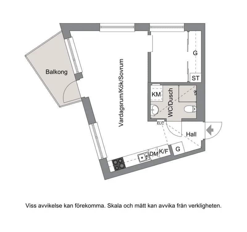 Planritning för FLYGFÄLTSVÄGEN 13 vån 5/5