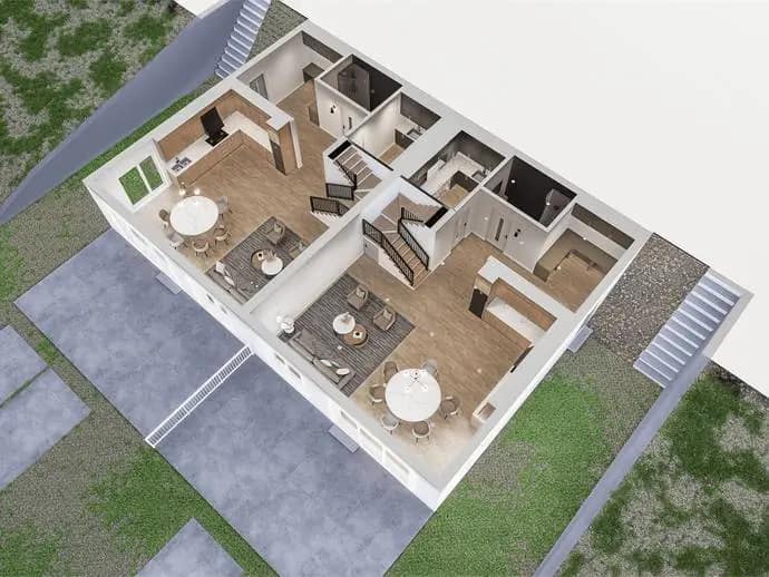 Planritning för Löjtnant Stuarts gata 4A + 4B