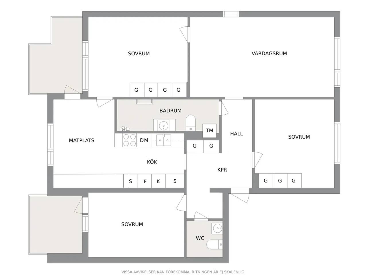 Floor plan for Kadettgatan 50B