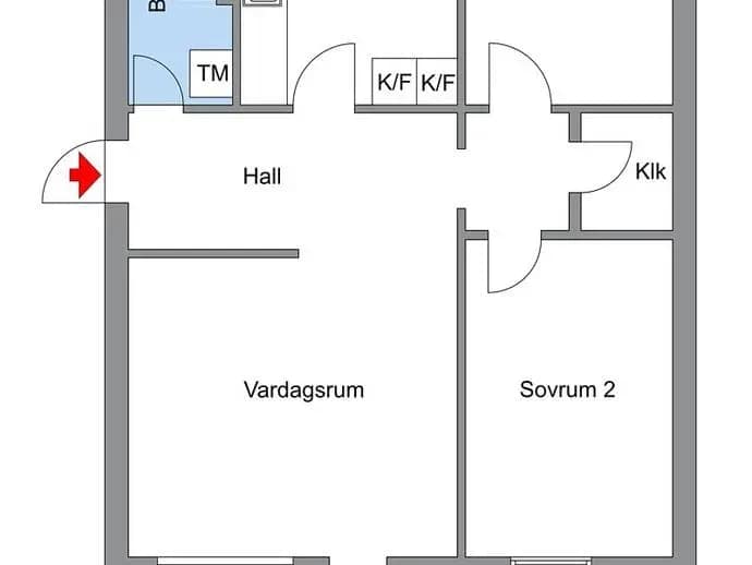 Planritning för Skarpbrunnavägen 163, 1tr