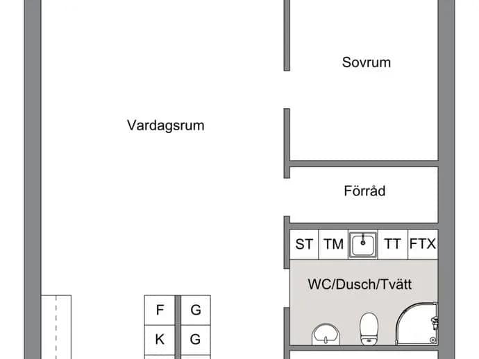 Planritning för Västra Vägen 41 B