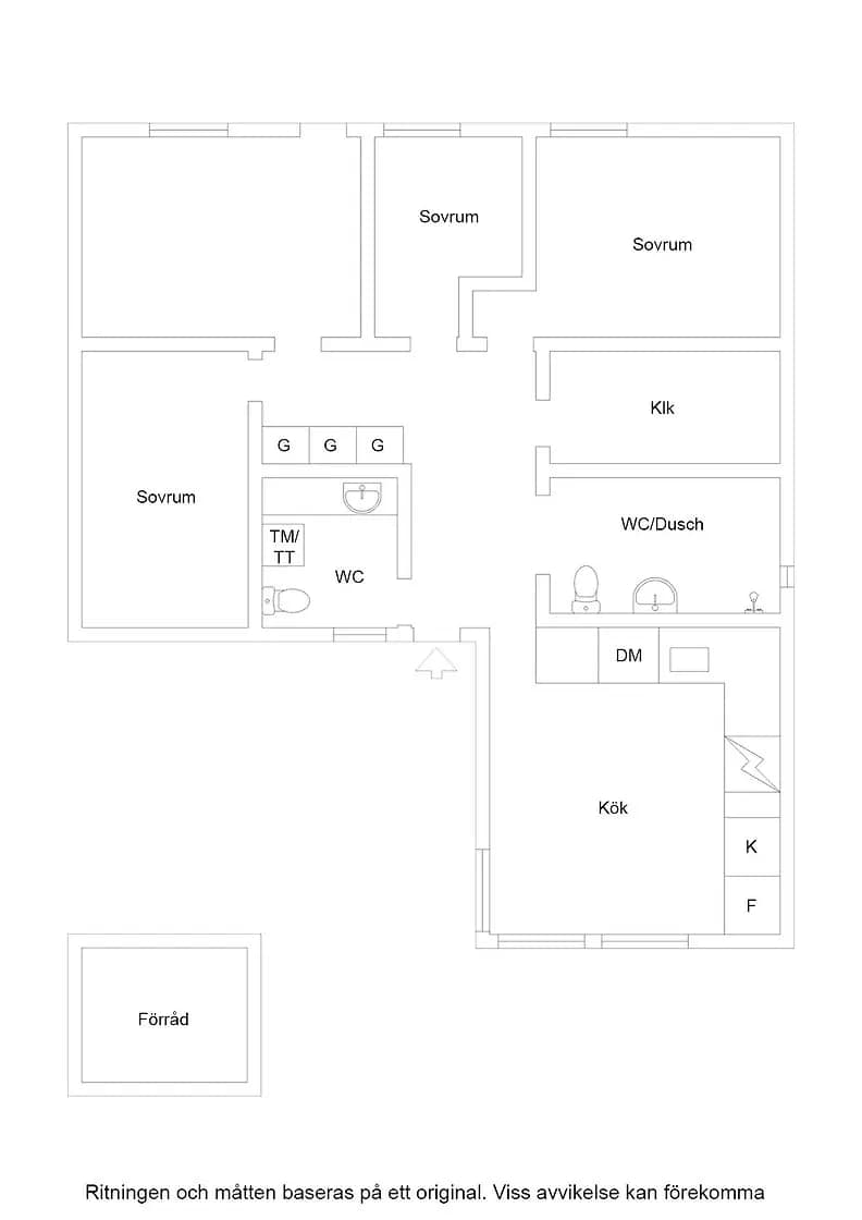 Planritning för Grynvägen 52