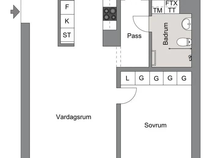 Floor plan for Anna Koskulls gata 3F