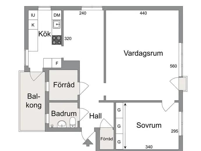 Planritning för Wibeliusgatan 6D
