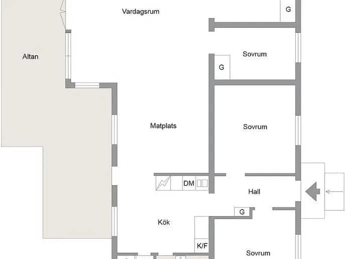 Planritning för Villavägen 5