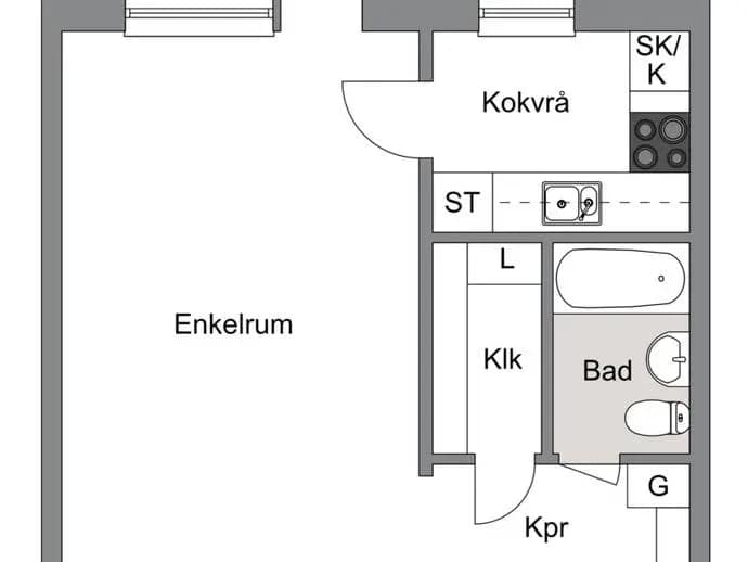 Planritning för Järnvägsgatan 24 A