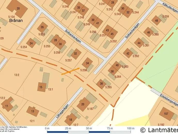Planritning för Solbackavägen 34