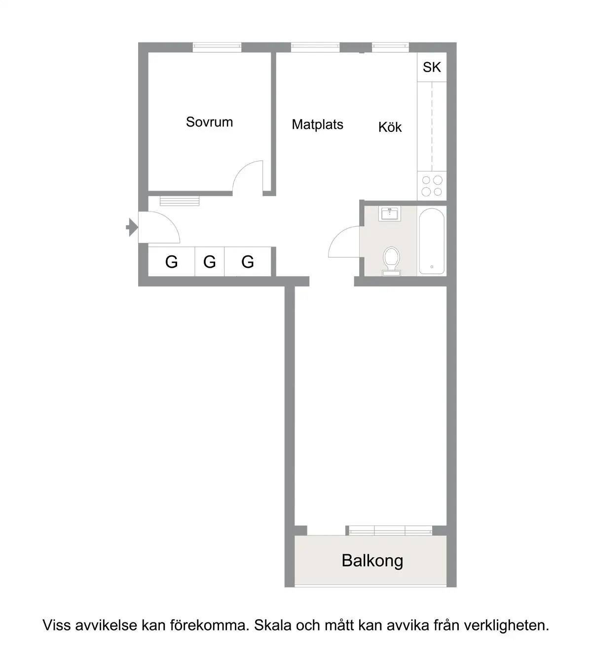 Floor plan for Branteviksgatan 8 E