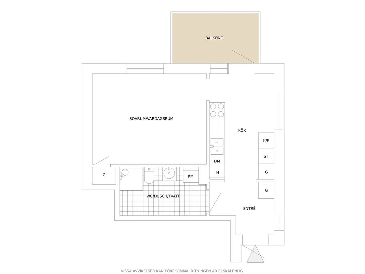 Floor plan for Ribbingsgatan 2B