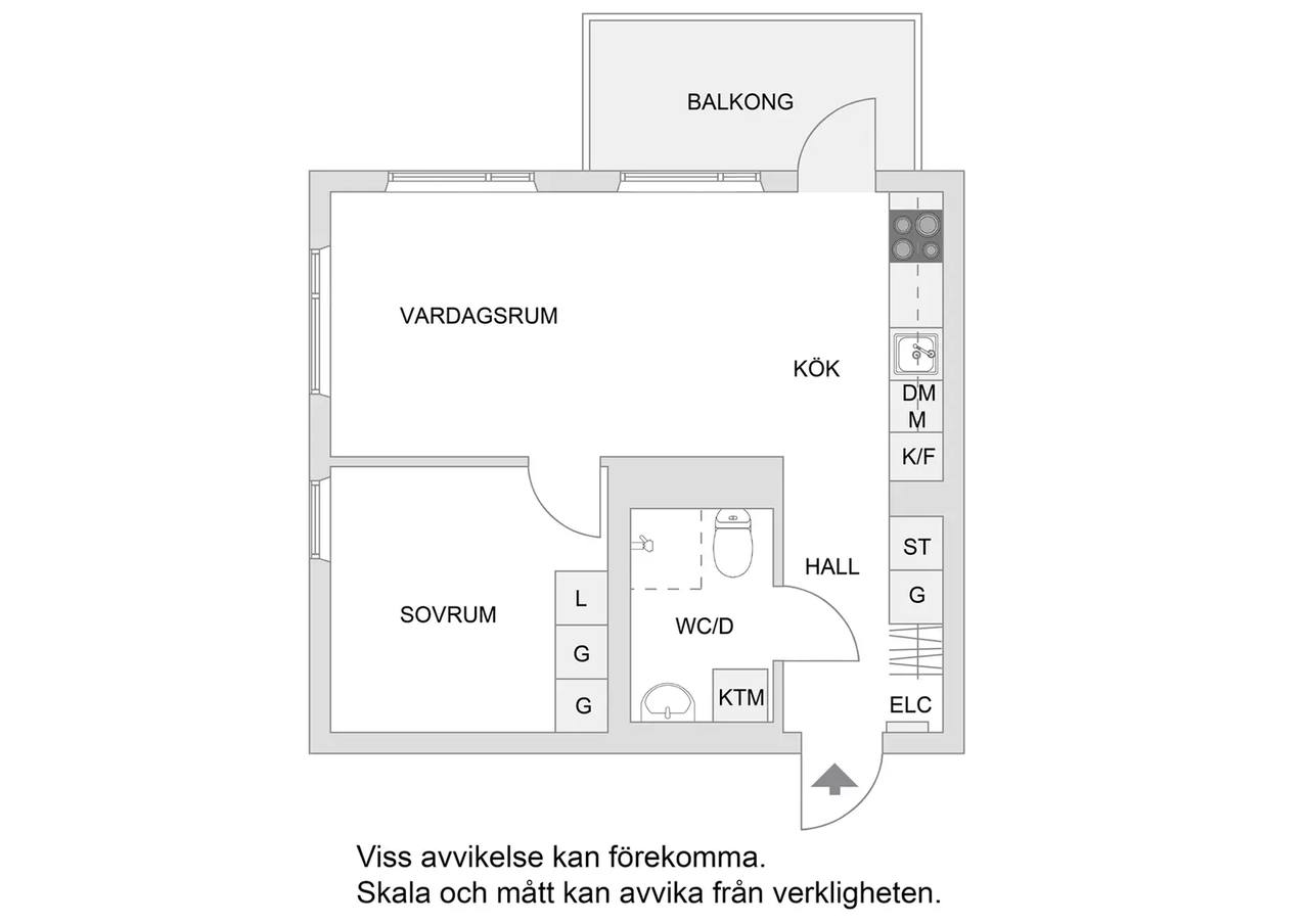 Planritning för Enspännargatan 12A