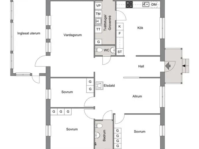 Floor plan for Sofiedalsvägen 34