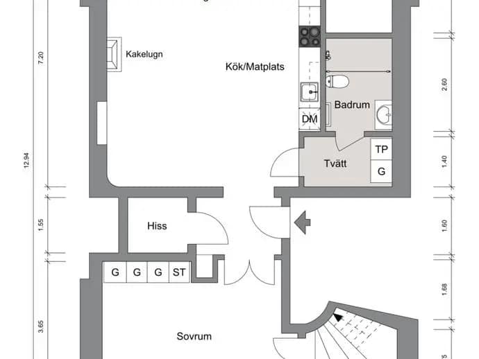Floor plan for Östanåvägen 10 (Östanå Gård 1)