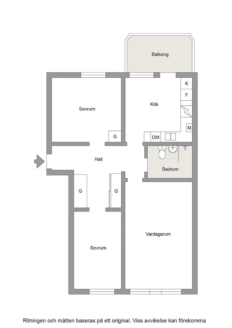 Planritning för Hillmansgatan 15 F