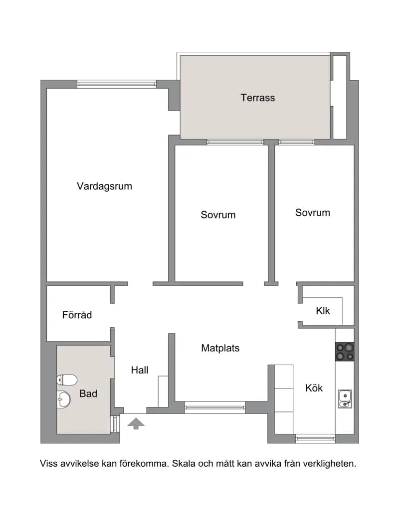 Floor plan for Helsingörsgatan 51, 1 tr