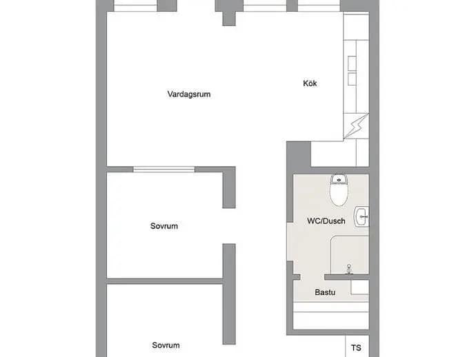 Planritning för Skihouse 303, lgh 4 - Josmyrslingan 4