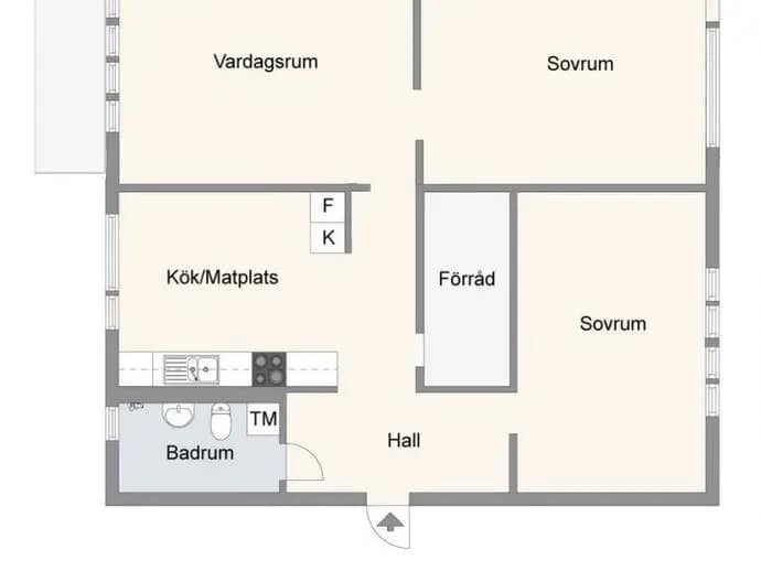 Floor plan for Helsingörsgatan 48, 2tr