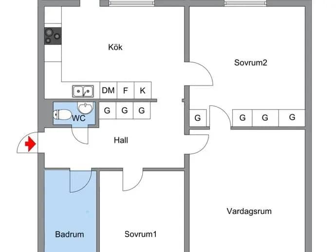 Floor plan for Vetevägen 14, 7tr