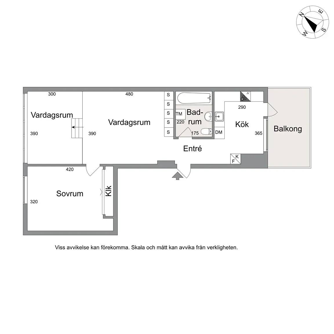 Floor plan for Klamparegatan 17