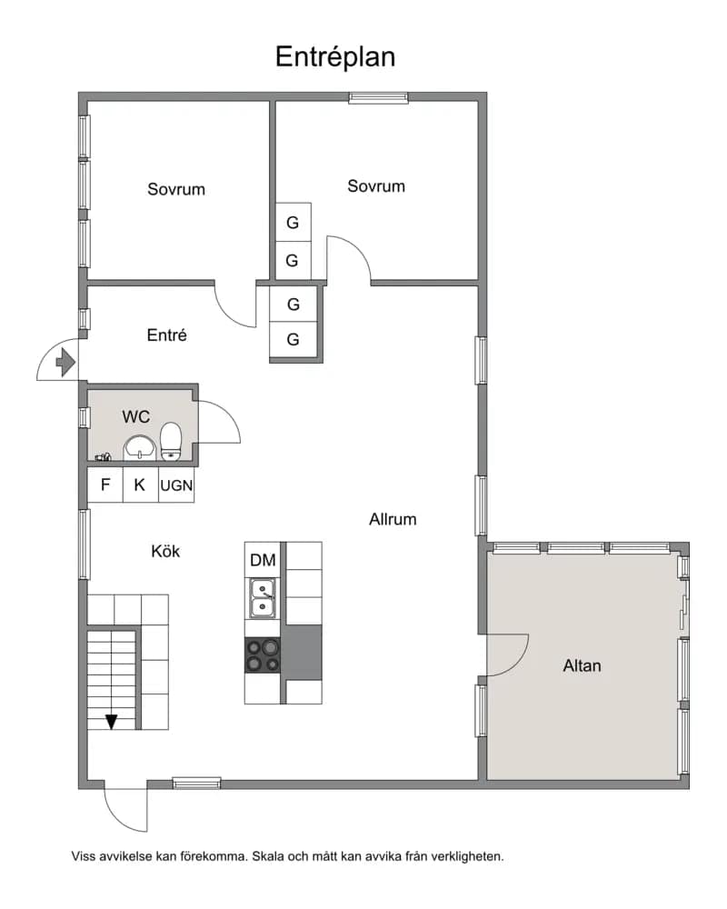 Floor plan for Västra Järnvägsgatan 36