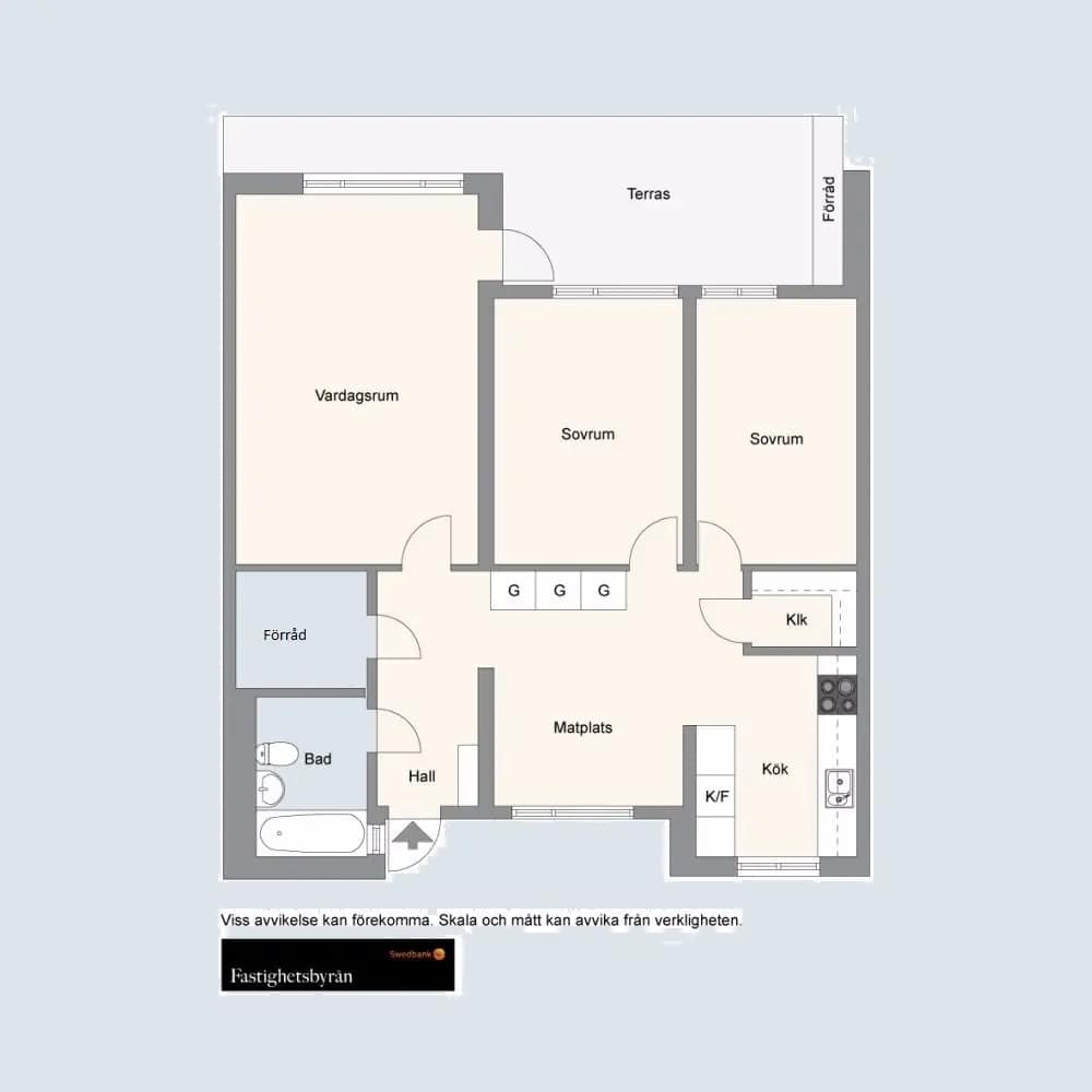 Floor plan for Ringstedsgatan 6, vån 3/3