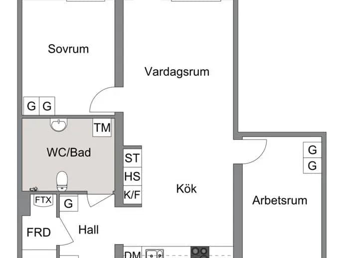 Floor plan for Axel Ohlssons gata 3E