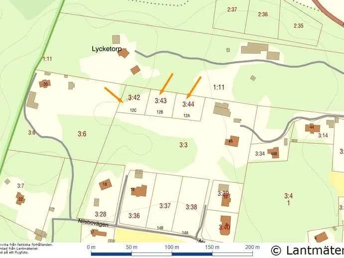 Planritning för Lösen 3:43, 3:44