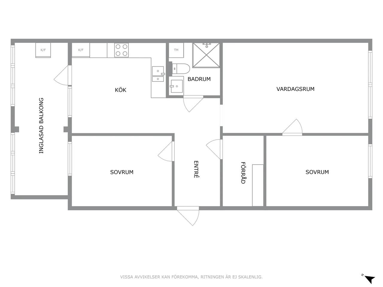 Floor plan for Bärnstensgatan 27c