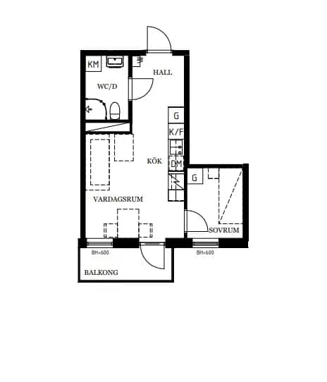 Floor plan for Almbygatan 6, 2 tr