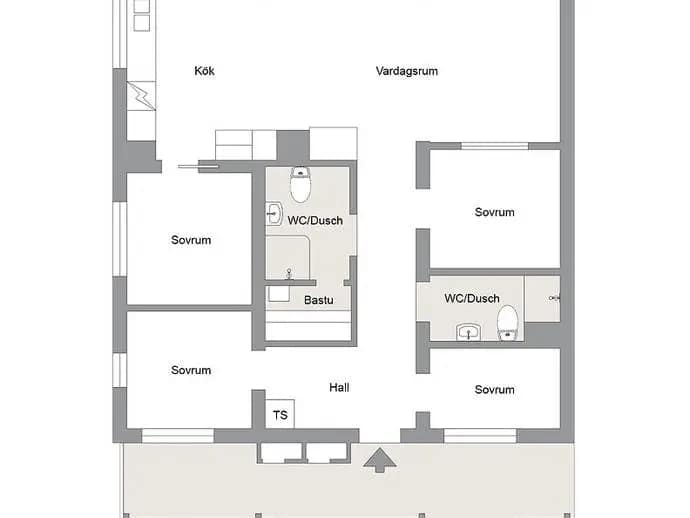 Floor plan for Skihouse 303, lgh 2 - Josmyrslingan 2