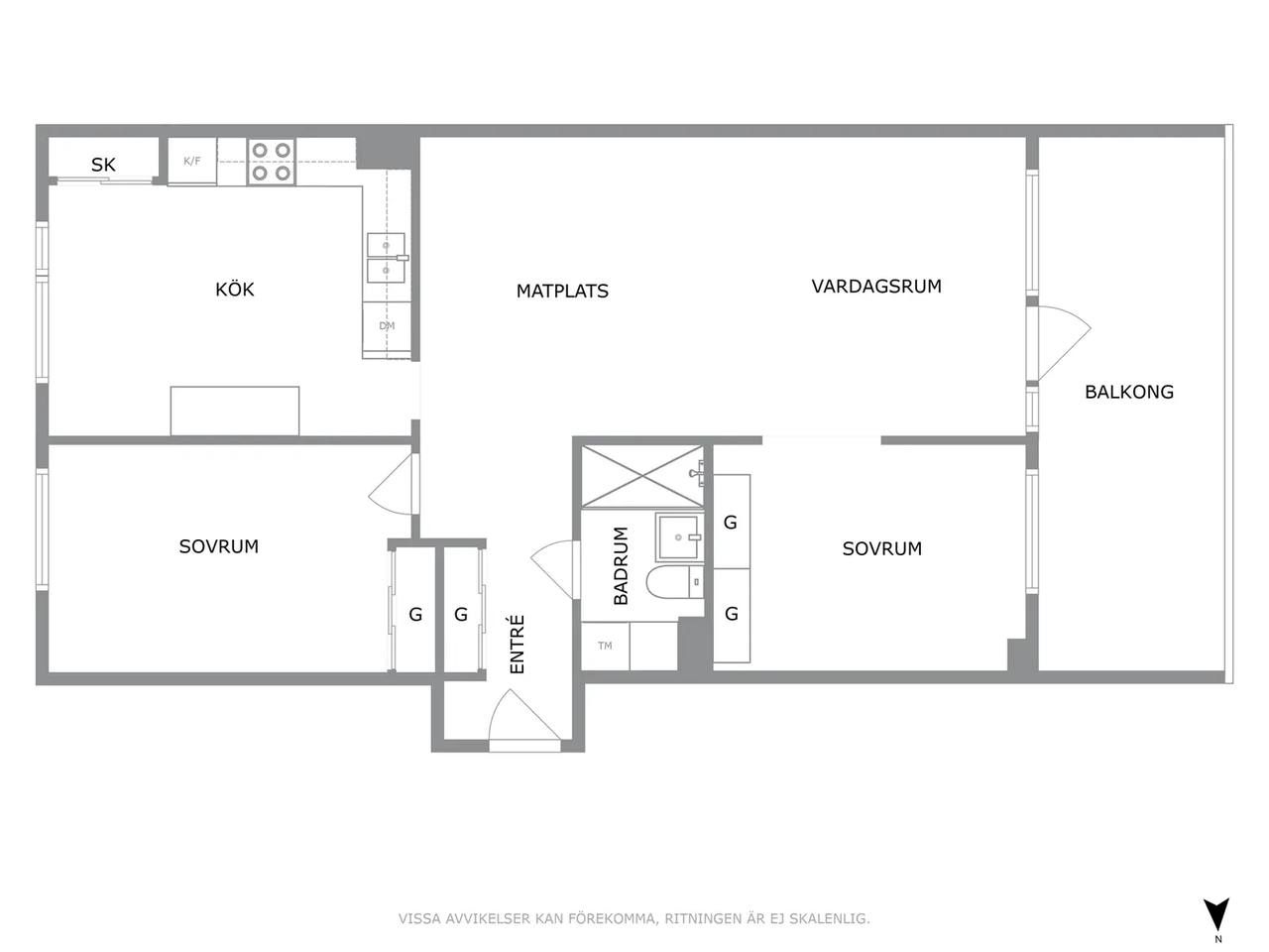 Floor plan for Bärnstensgatan 16