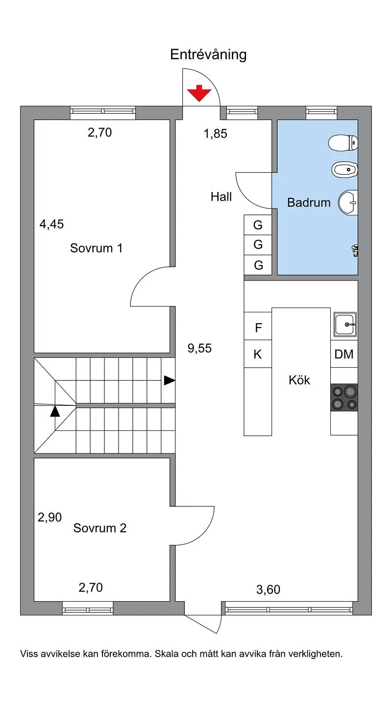 Planritning för Nämndemannavägen 148