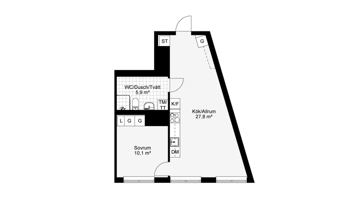 Floor plan for Hägerneholmsvägen 6B vån 3
