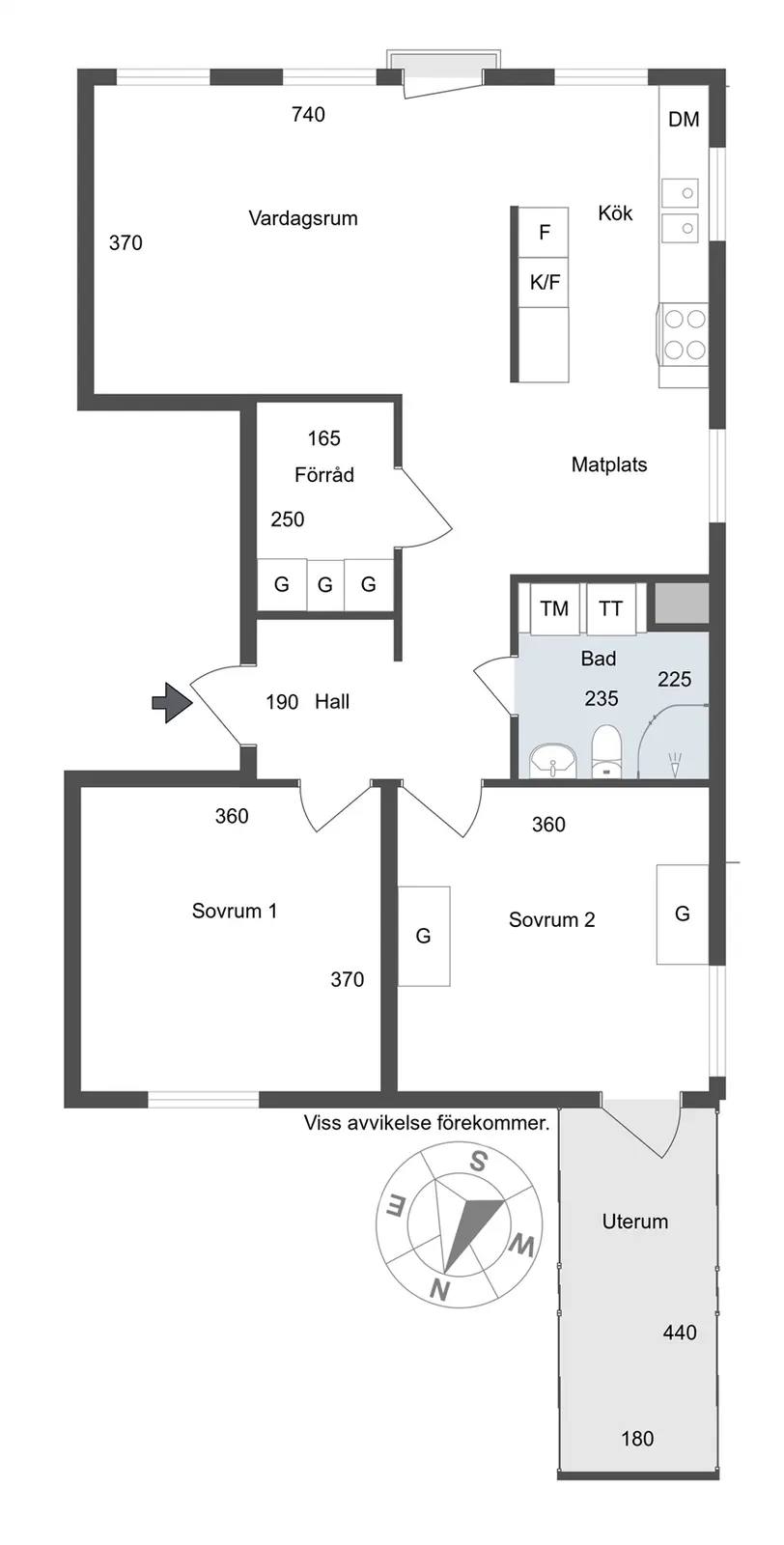 Planritning för Munkhättevägen 15A