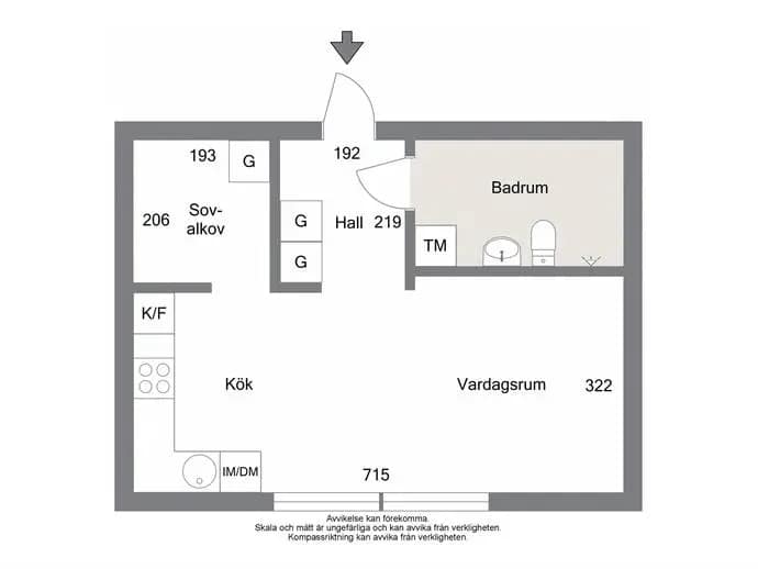 Planritning för Bievägen 6B