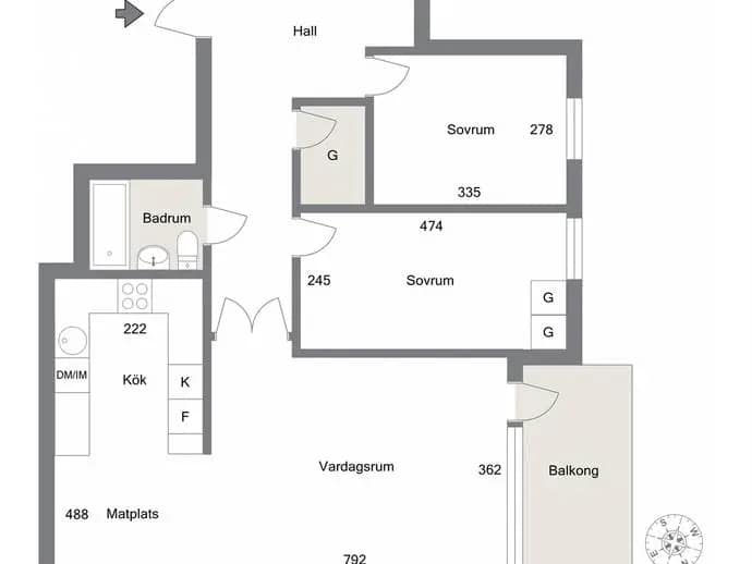 Floor plan for Storgatan 16 B