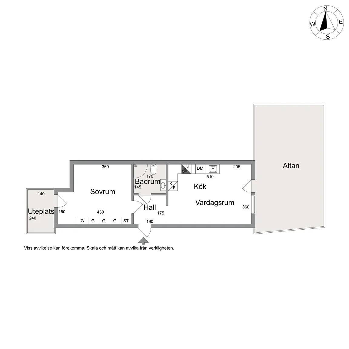 Floor plan for Paradisgatan 20